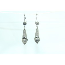 Antique Earrings Silver 925 Sterling Dangle Drop Women Traditional Handmade B662